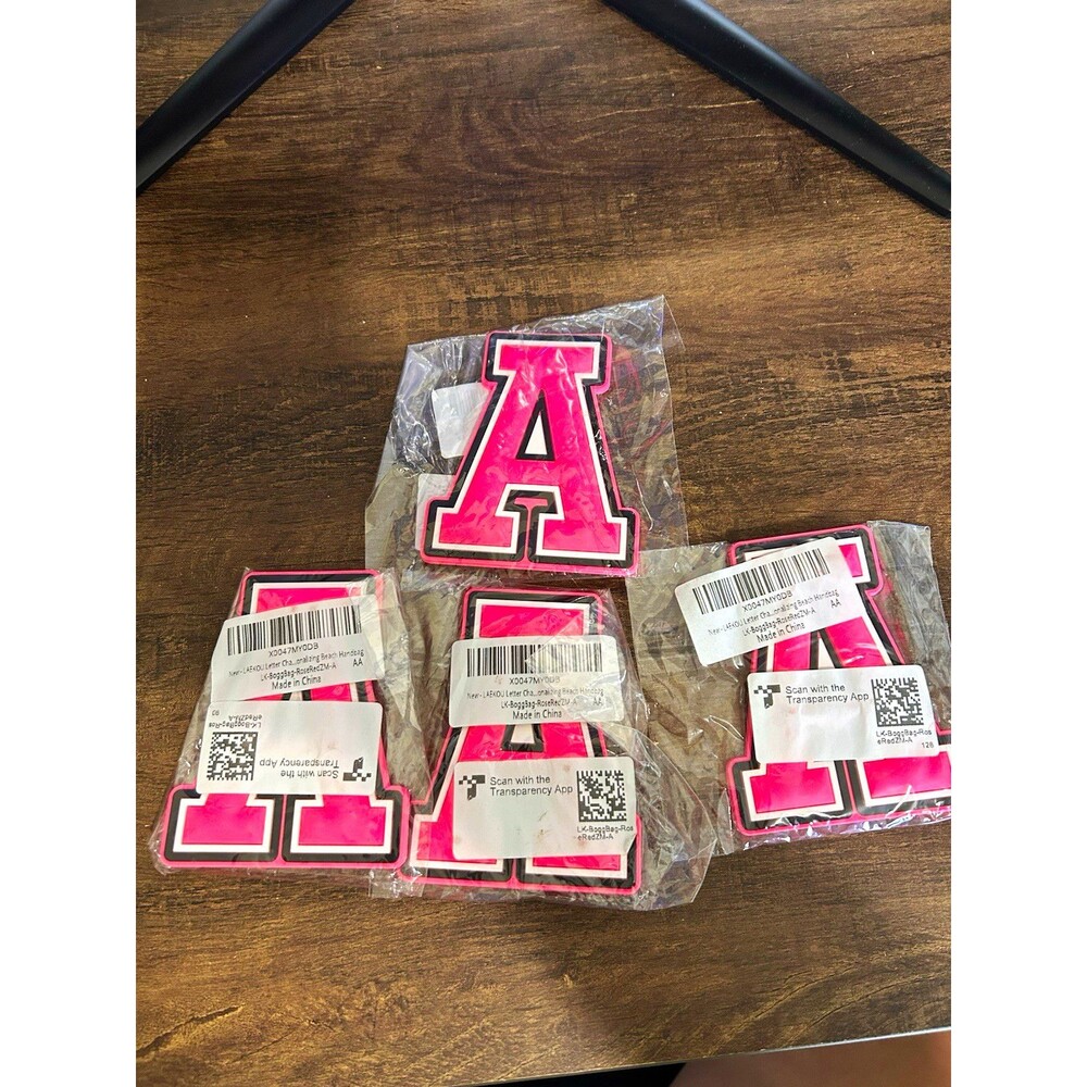 Letter A Bogg Bag/Croc charm 4 pcs
